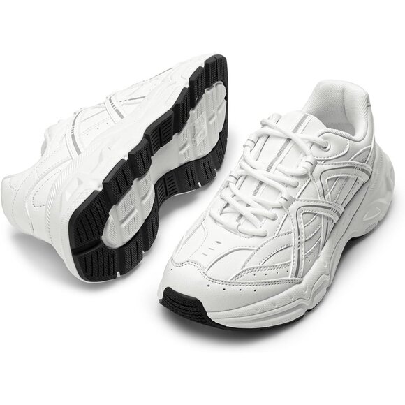 Brand New Women White MD,RB DREAM PAIRS Chunky Platform Walking Sneakers - Picture 5 of 8